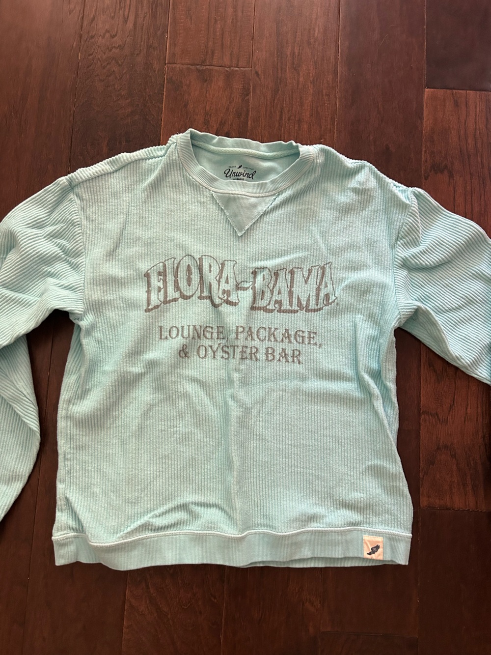 League Light Aqua 'Flora-Bama' Ribbed Long Sleeve Top